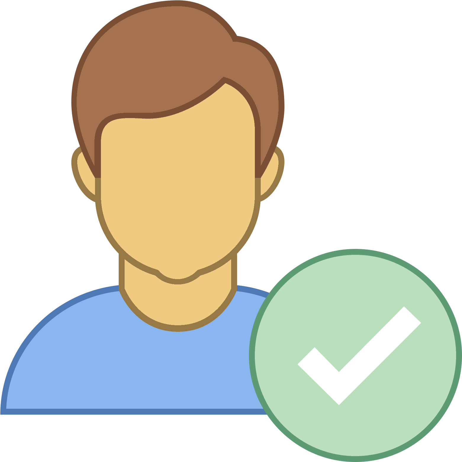 Zaznaczony Użytkownik Mężczyzna Icon - User Verified Icon (1600x1600), Png Download