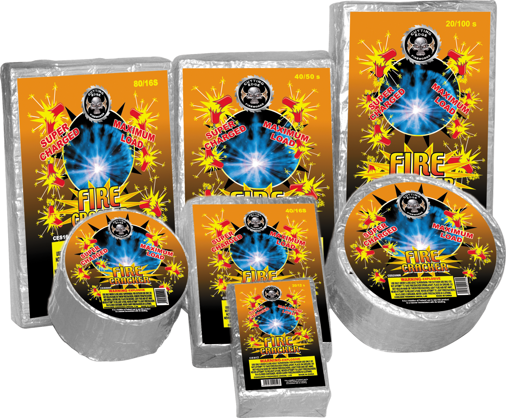 Cutting Edge Firecrackers,11/2" 16s - Product (1753x1448), Png Download