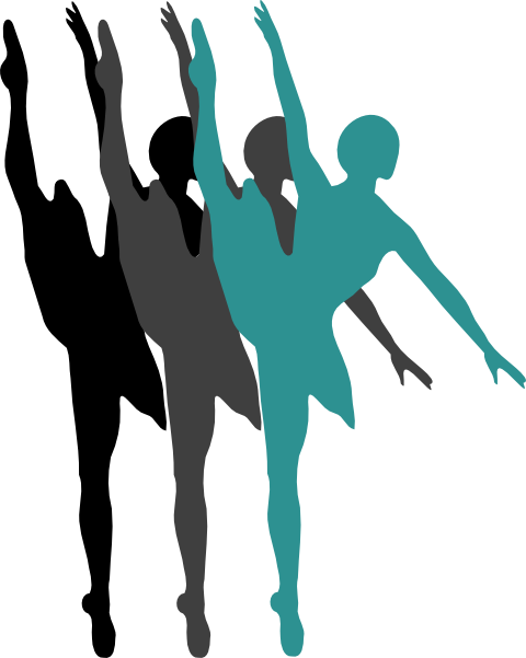 Triple Ballet Dancer Silhouette Blue Svg Clip Arts (480x601), Png Download