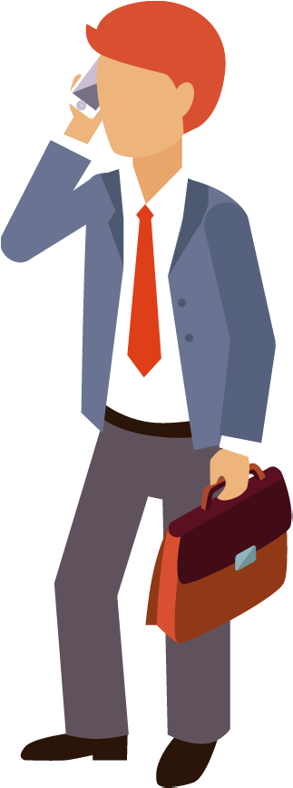 Clipart Transparent Library Business Portfolio Categories - Man Talking On The Phone Cartoon (350x870), Png Download