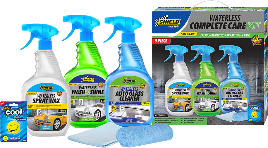 Shield Chemicals Slider Waterless Wash N Shine Kits - Shield Waterless Wash & Shine (1l) (969x600), Png Download