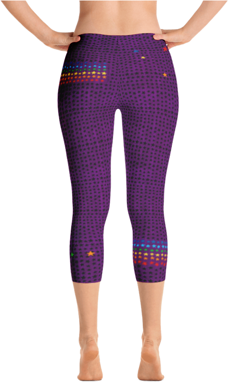 Purple Stars Carpri Leggings (800x800), Png Download