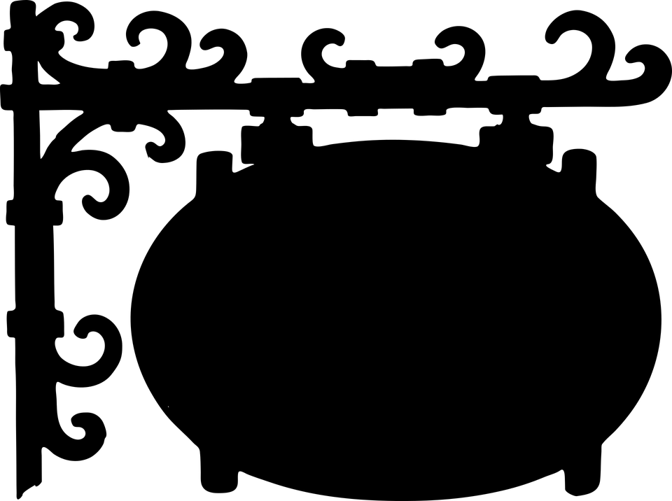 Banner Library Download Silhouette At Getdrawings Com - Old Fashioned Sign Clipart (960x716), Png Download