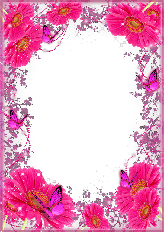 Borde Con Mariposas Borders And Frames, Borders For - Bordes De Caratulas De Flores (543x768), Png Download