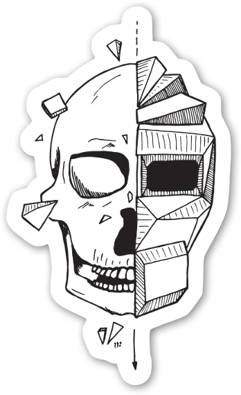 Shattered Sticker - Illustration (379x600), Png Download