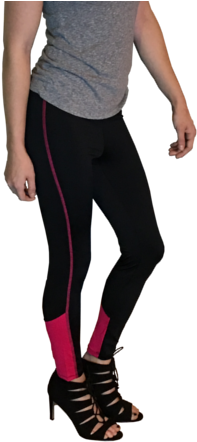 Athletic Yoga Pants Black & Pink - Tights (450x450), Png Download