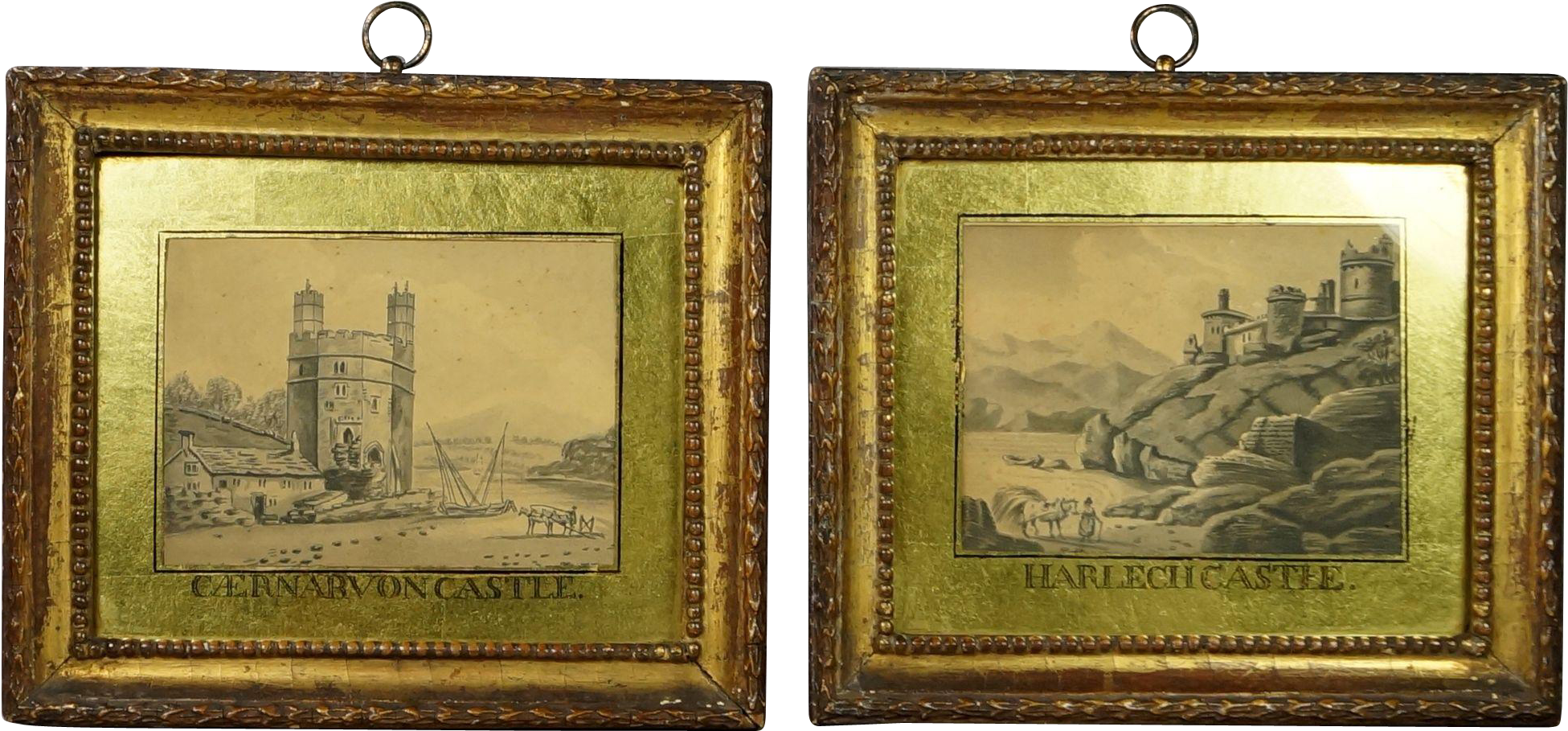 Rare 18th Century Pair Watercolor Paintings British - Picture Frame (1950x1950), Png Download