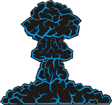 Hiroshima Mushroom Cloud Atomic Bomb Boom - Mushroom Cloud Clip Art (364x340), Png Download