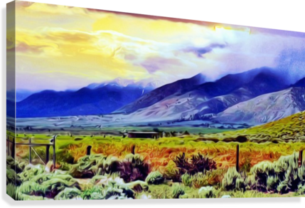 Sunset Hills Canvas Print - Painting (429x292), Png Download