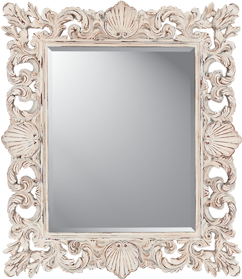 Aged White Shell Mirror - Mirror (550x550), Png Download
