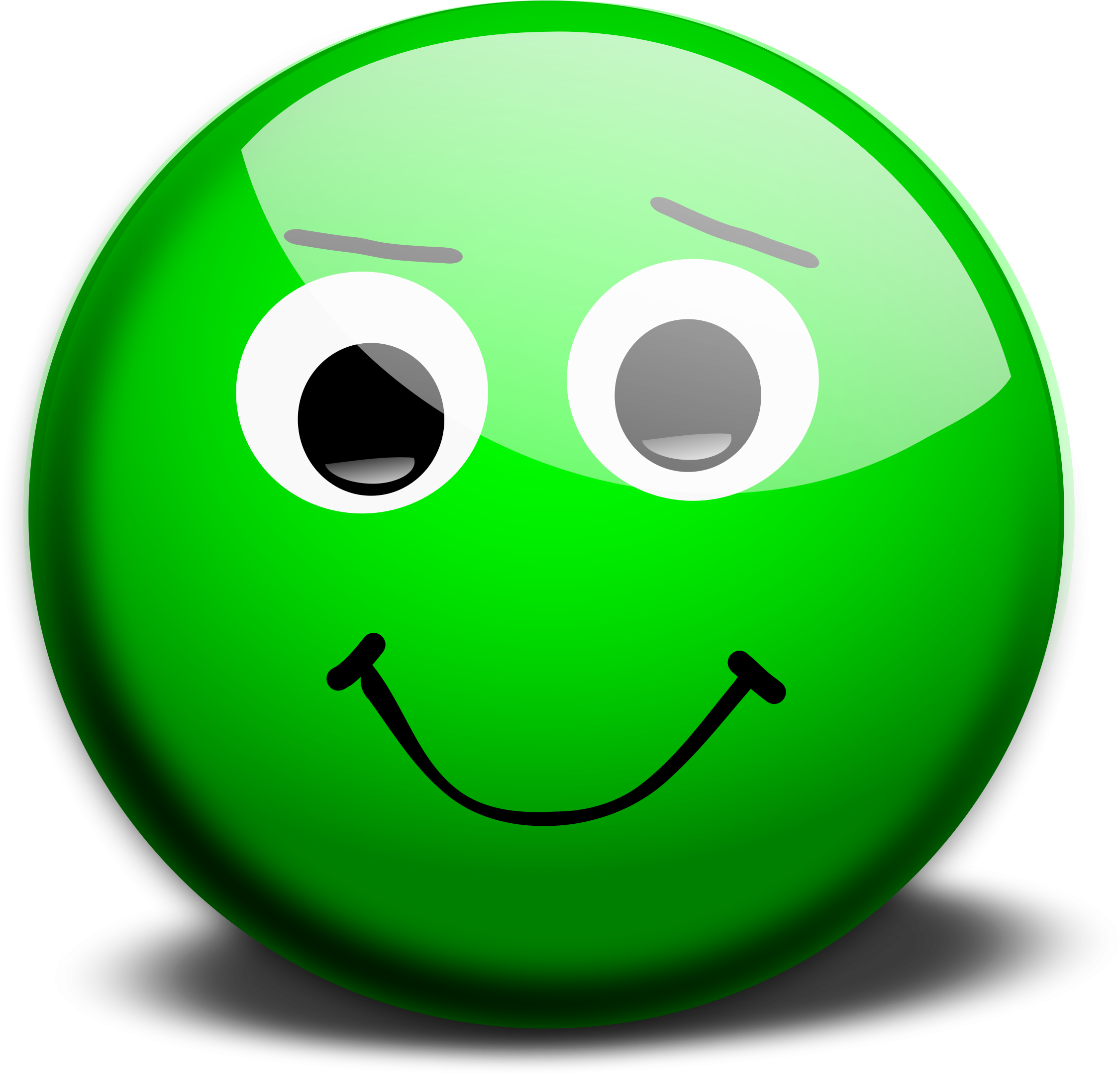 Green Smiley Face Png (800x764), Png Download