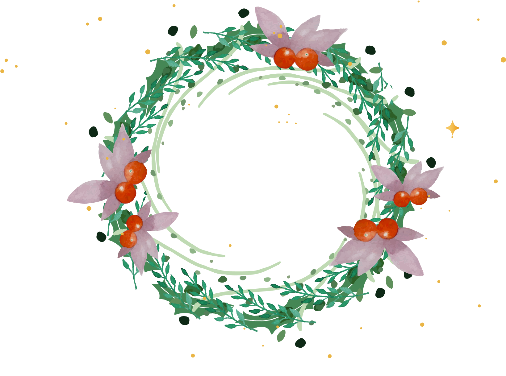 Transparent Garland Texture - Watercolor Christmas Wreath Png (1894x1325), Png Download