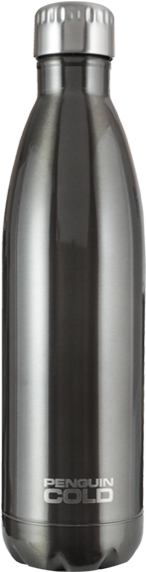 25oz Gunmetal Penguin Cold Insulated Stainless Steel - Water Bottle (600x600), Png Download