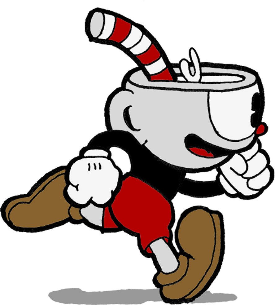 Cuphead Running - Cuphead And Mugman Running (1600x1600), Png Download