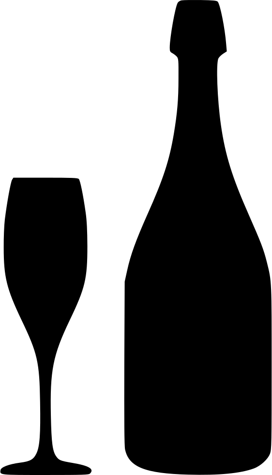 Champagne Bottle - - Svg Free Wine Bottle Svg (562x980), Png Download