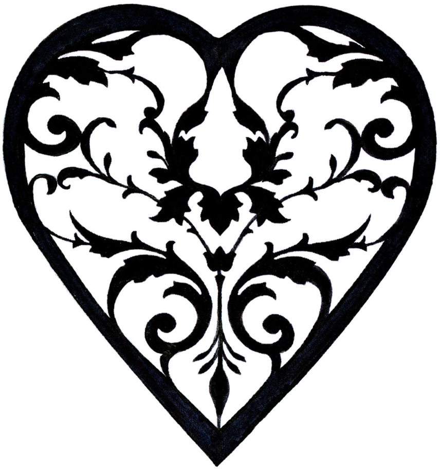 Filigree Heart Drawing At Getdrawings - Filigree Heart (940x1000), Png Download