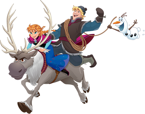 Frozen Friends - Anna Riding Sven (504x396), Png Download