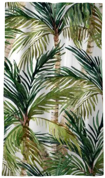 Watercolor Palm Tree Seamless Pattern Blackout Window - Watercolor Painting (400x400), Png Download