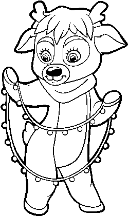Reindeer With Christmas Lights Coloring Page - Coloring Book (600x470), Png Download