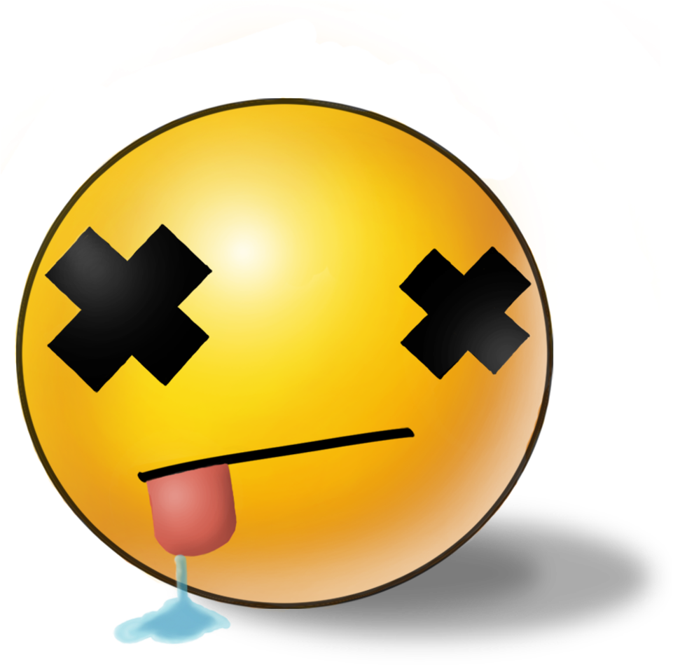Dead Clipart Emoji - X Over Eyes Cartoon (894x894), Png Download