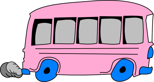 Pink School Bus Clip Art At Clker - Pink School Bus Clipart (600x319), Png Download