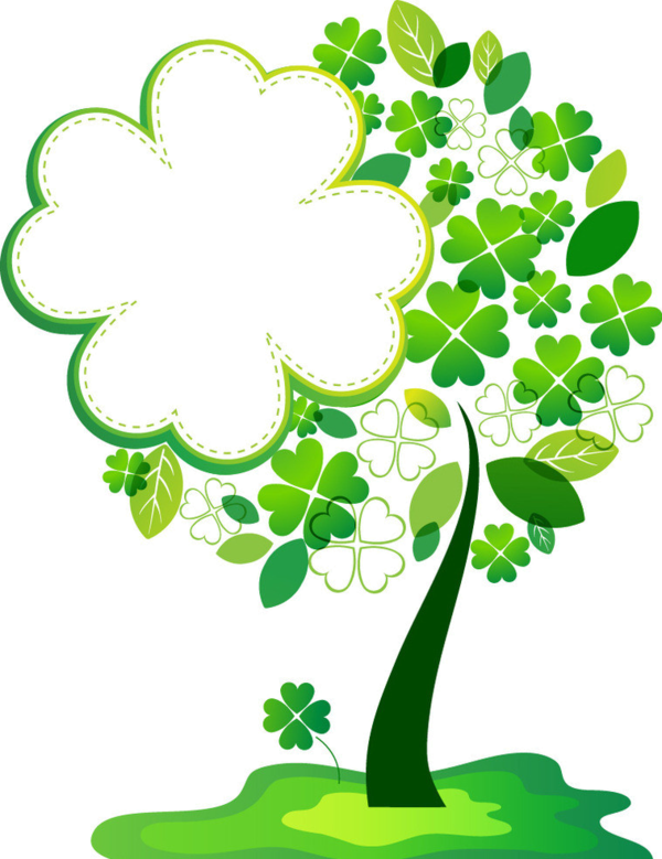 Les Meli Melo De Mamietitine - Four Leaf Clover Tree (600x779), Png Download