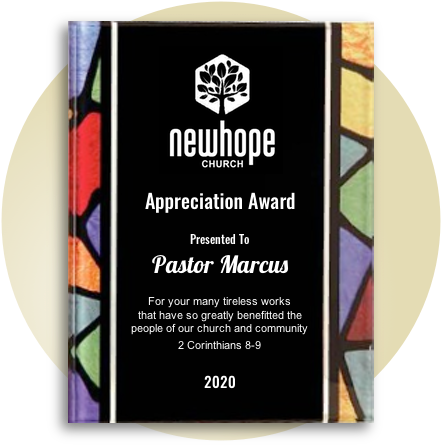 Sgp01 - Custom 9" X 12" Stained Glass Acrylic Plaque With Hanger, (450x450), Png Download