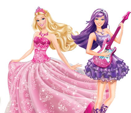 Vector Freeuse Download Barbie Clipart Title - Barbie Princess And The Popstar Png (432x364), Png Download