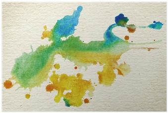 Abstract Watercolor, Ink Splashes On Brown Grainy Paper - Watercolor Painting (400x400), Png Download