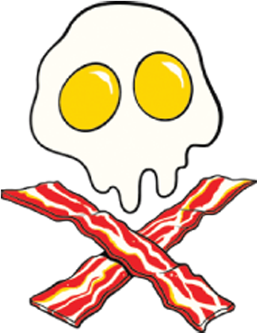 Bacon And Egg Crossbones (500x500), Png Download