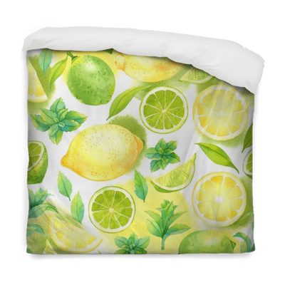 Seamless Pattern With Watercolor Lime, Lemon And Mint - Citrus Pattern By Achtung - Customized Wallpaper Patterns (400x400), Png Download