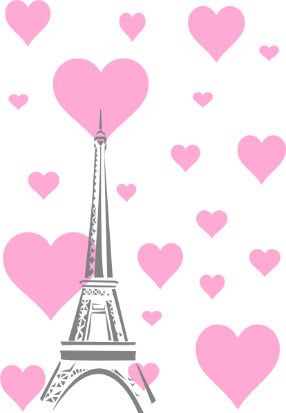 How To Set Use Hearts Eiffel Tower Clipart (414x599), Png Download