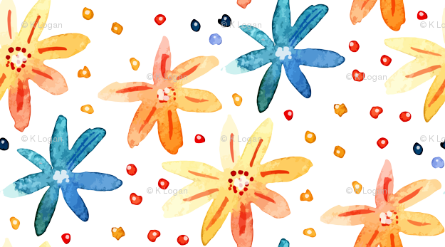 Watercolor Spring Summer Flowers Orange And Red Wallpaper (625x347), Png Download