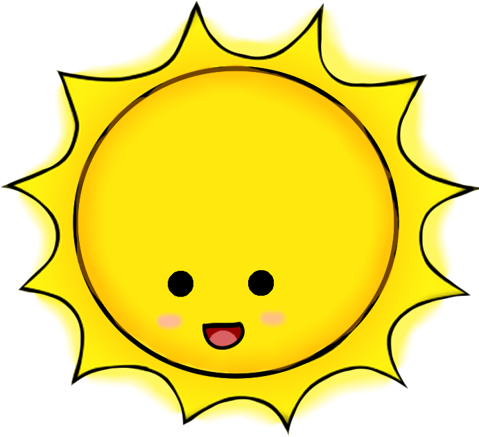 Kawaii Shining Sun Sun Shining Gif - Kawaii Sun (724x656), Png Download