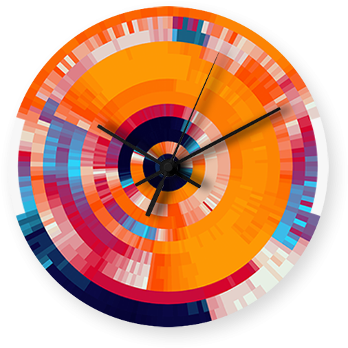 Colorful Rings Art Printed Wall Clock - Graphic Design (600x700), Png Download