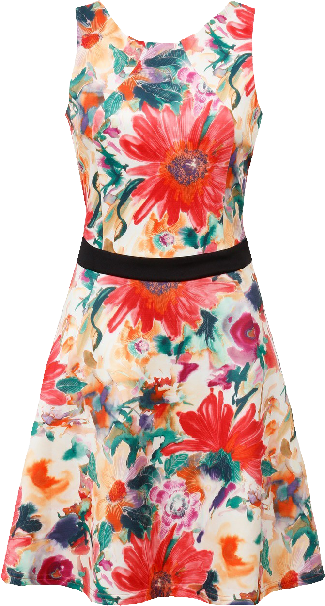 Floral Dress Png Photos - Floral Dress Png (671x1248), Png Download