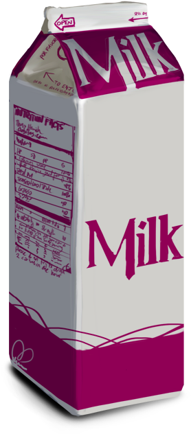 Milk Carton Milk Png (500x647), Png Download