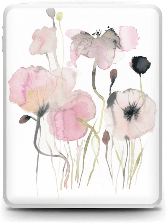 Painted Pink Flowers - Watercolor Painting (630x800), Png Download