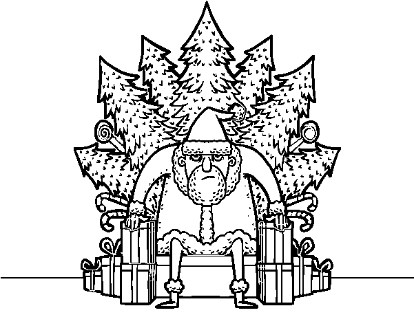 Christmas Game Of Thrones Coloring Page - Drawing (600x470), Png Download