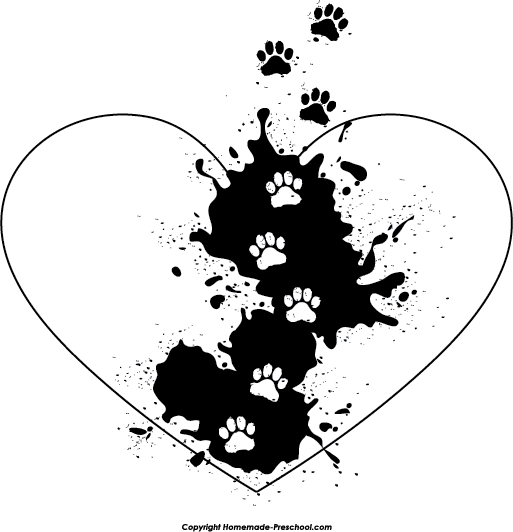 Download Freeuse Stock Dog Paw Heart Clipart Paw Print Heart With
