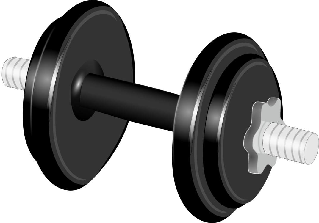 Black Dumbbell Exercise - Dumbbells Clipart (960x671), Png Download