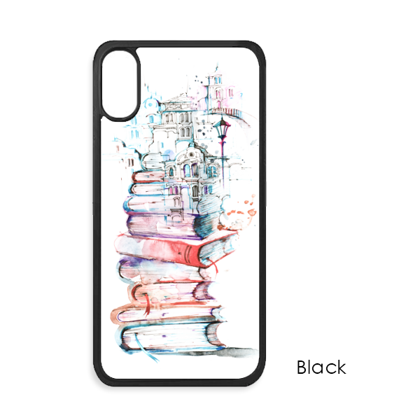 Books Building Street Watercolor For Iphone X Cases - Mobile Phone Case (600x600), Png Download