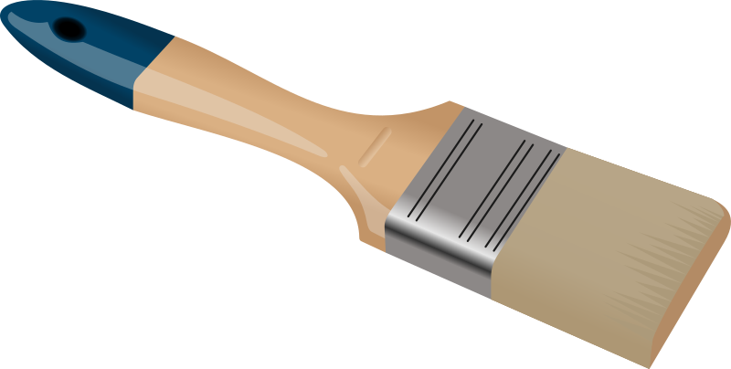 Vector Black And White Free Paint Brush Clip Art Clipartix - Big Paint Brush Png (800x404), Png Download