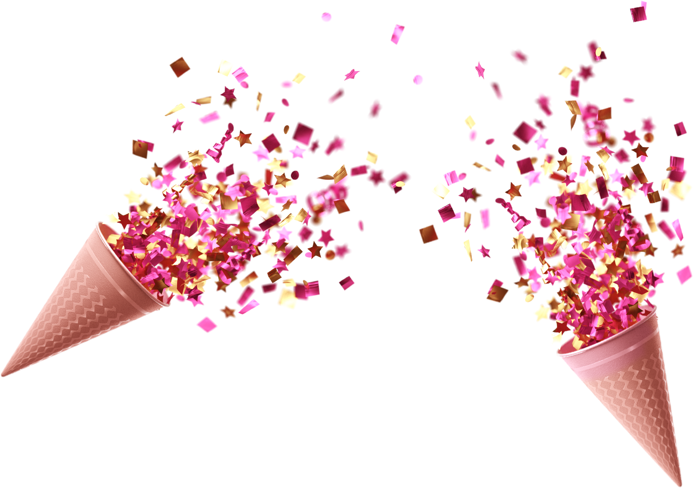 Download Gold Confetti Cups Cannon 3d Transparent Confetti Cannon Png