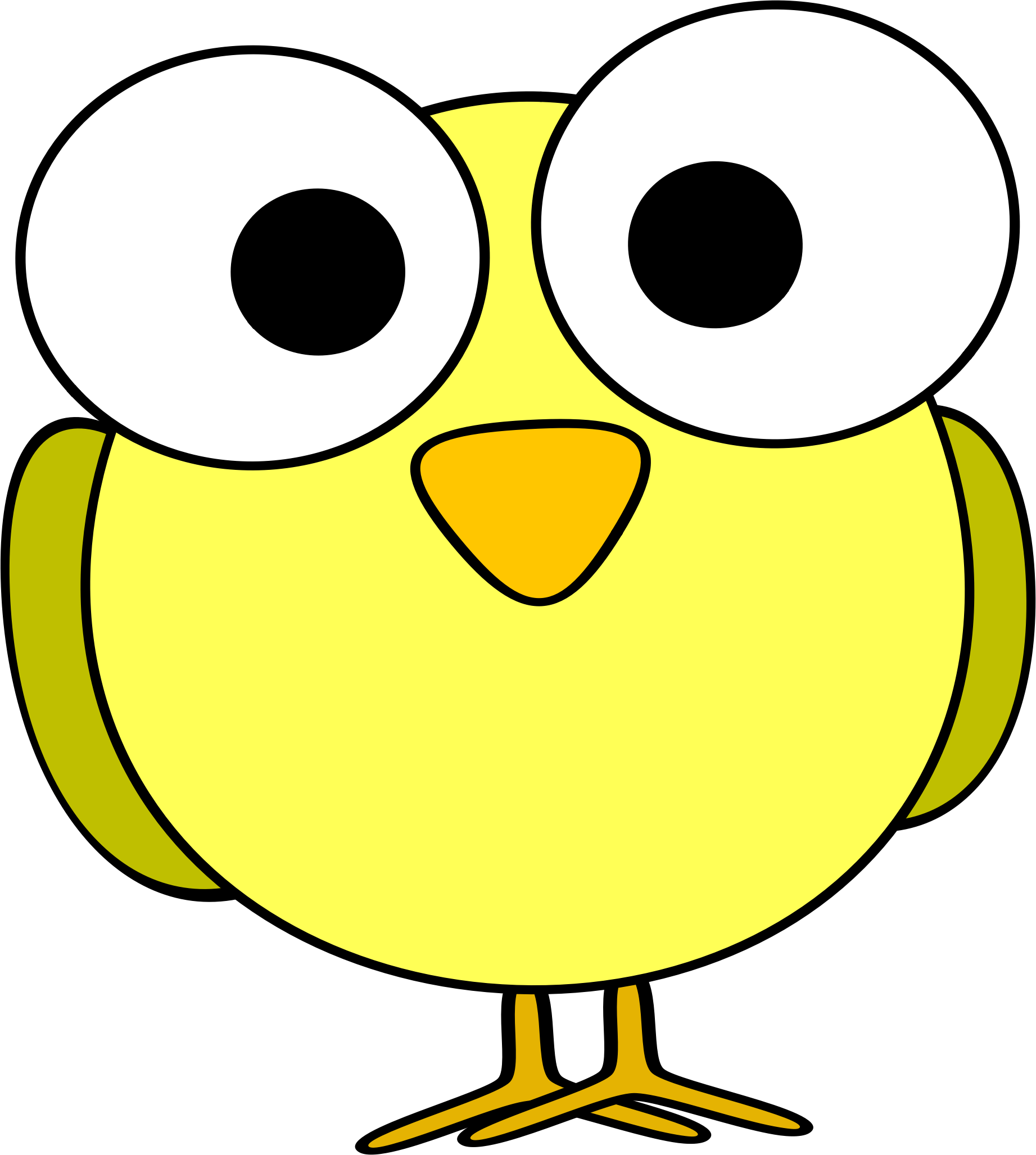 This Free Icons Png Design Of Yellow Googley-eye Bird (1843x2055), Png Download