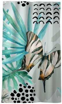 Watercolor Graphical Illustration - Ombre Home Bahati Butterfly Wall Art (400x400), Png Download