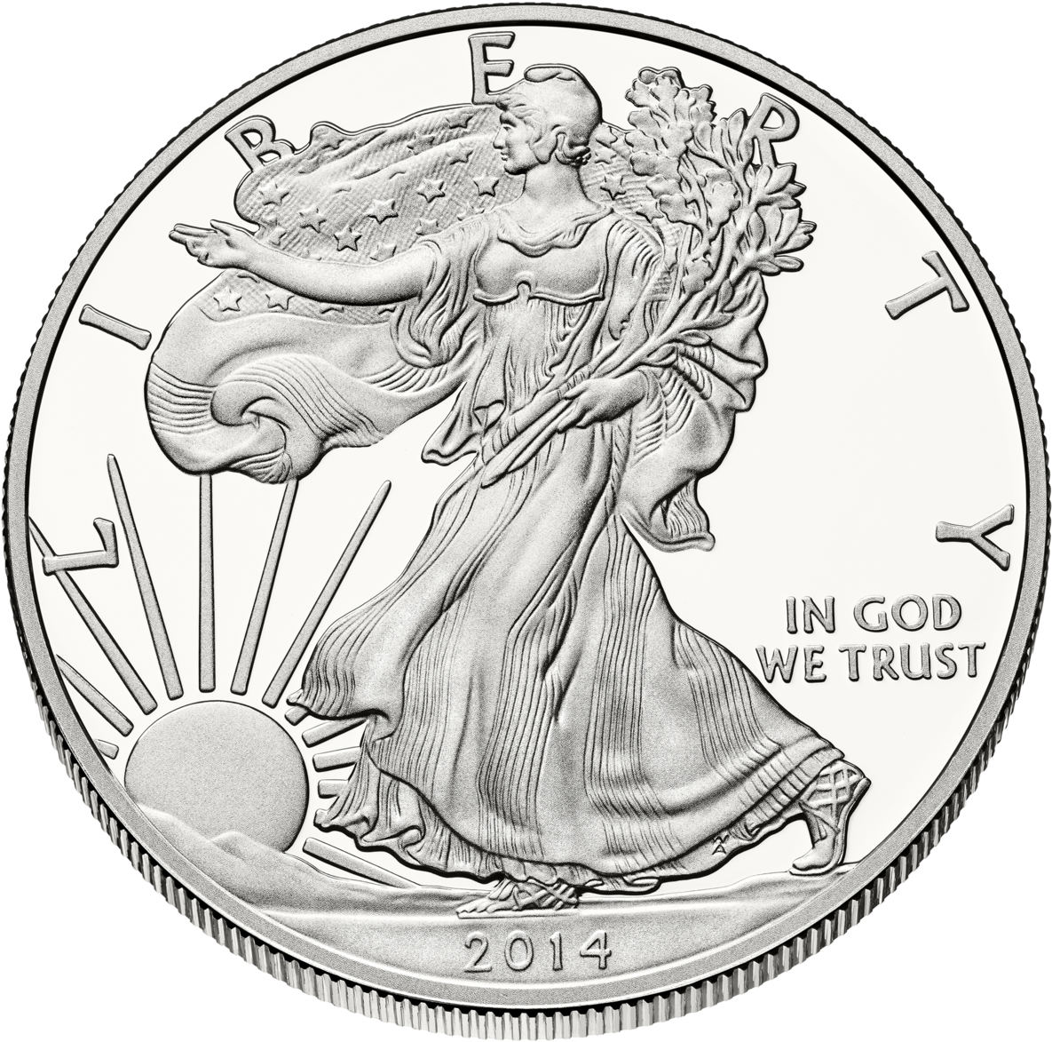 Gold, Silver Bullion Prices Falling Fast Today - American Silver Eagle (640x640), Png Download