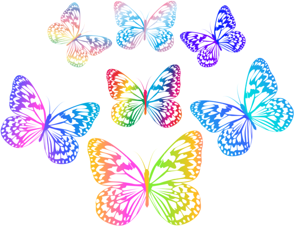 Multicolored Butterflies Png Clip Art Flutterbys - Mein Fantastisches Leben - Von Wegen! (600x461), Png Download