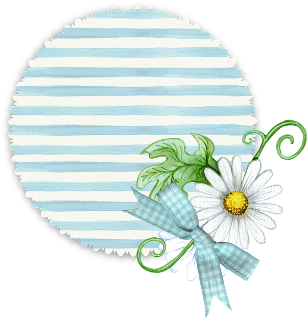 Floral, Blue, Tag, Soft, Pastel, Stripe, Scrapbook - Backgrounds Flower Png Soft (606x640), Png Download