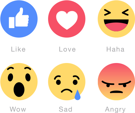 New Facebook Emoticons Free Transparent Png Download - Facebook Like Love Haha Wow (1200x628), Png Download